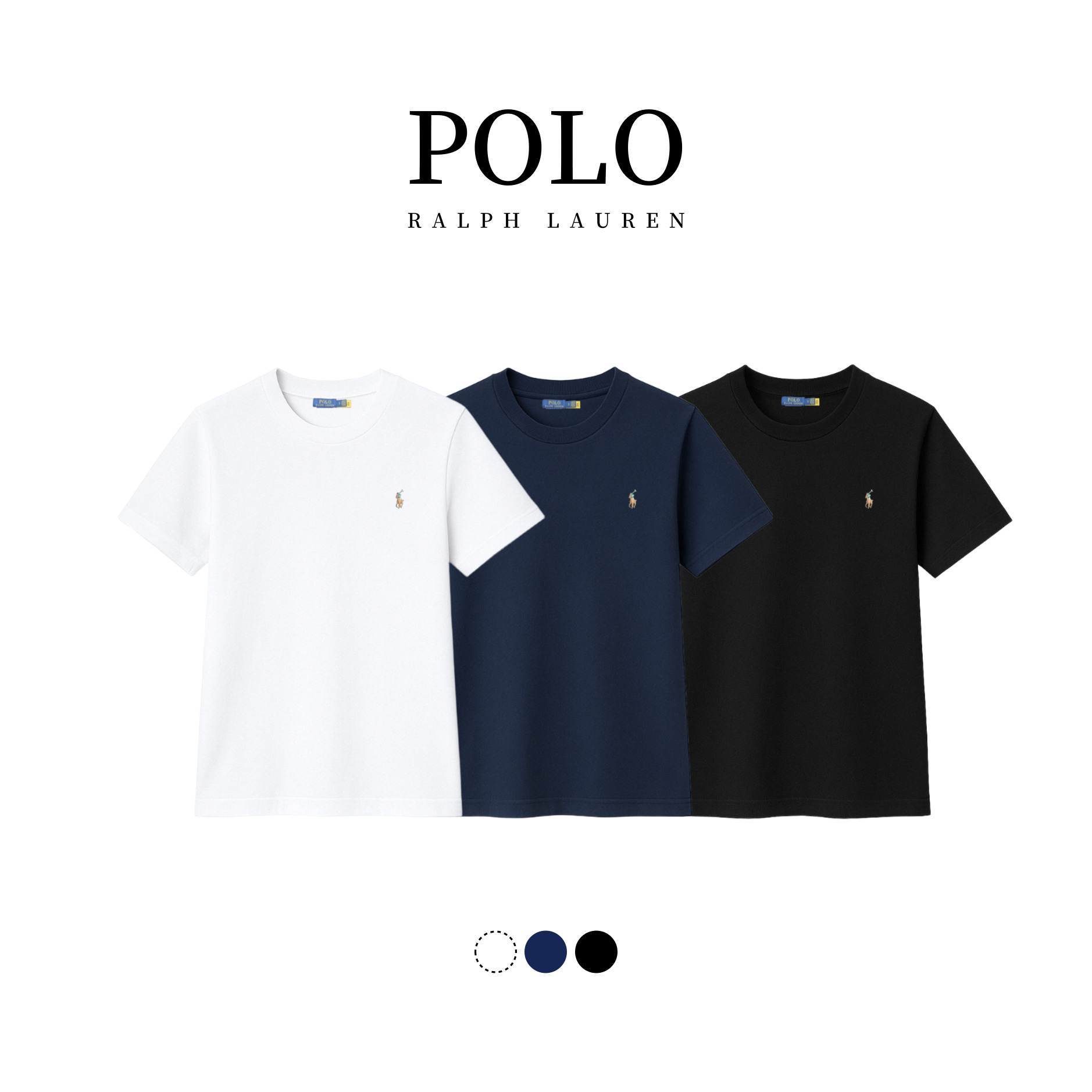 [POLO RALPH LAUREN]폴로 코튼 멀티포니 숏 슬리브 크루넥 티셔츠